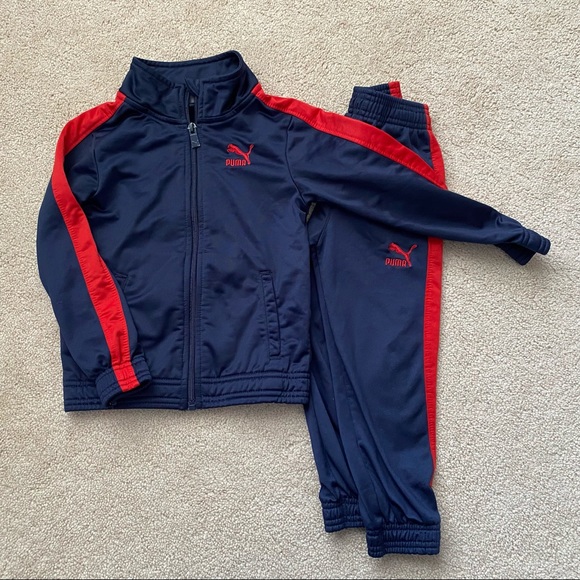 Puma boys track suit size 4t navy & red - Picture 1 of 2
